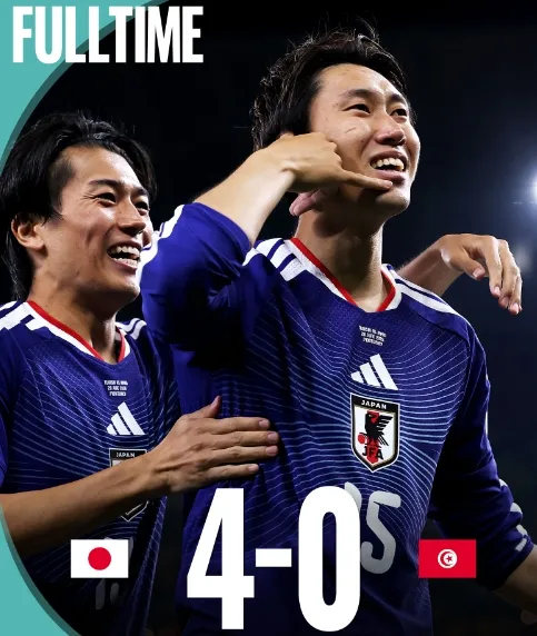 日本4-0大捷:整体传控碾压突尼斯创历史