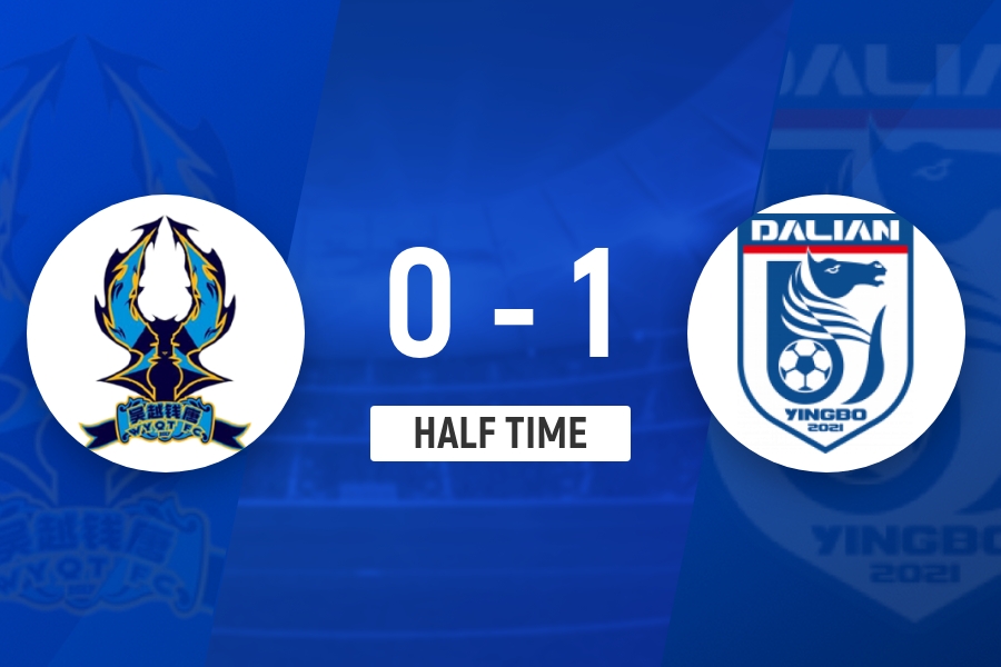 足协杯:朱鹏宇点射,大连英博半场1-0领先