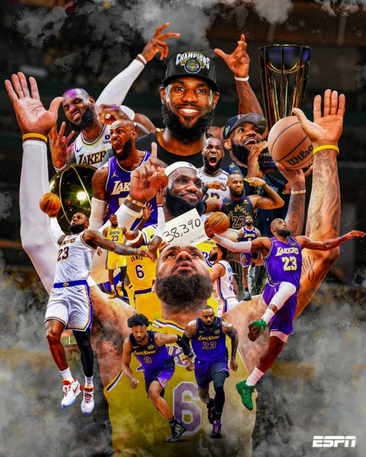 詹姆斯告别湖人,ESPN海报致敬八年辉煌