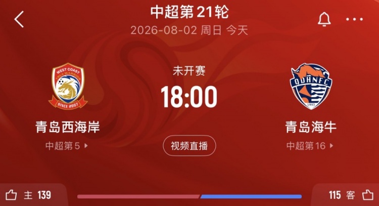 青岛媒体:德比两队冰火两重天,海牛保级形势危急西海岸更轻松