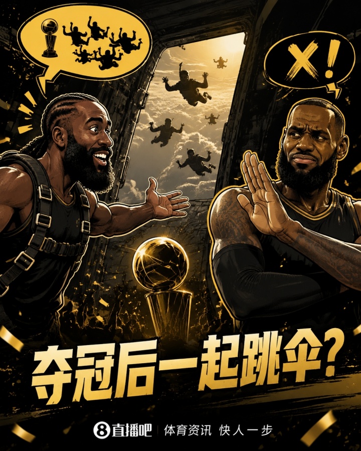 杰伦·布朗:我提议如果夺冠了全队一起跳伞 詹姆斯说才不要!